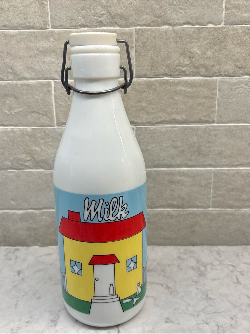 Vintage CARLTON Milk Glass Quart Milk Bottle Collectible